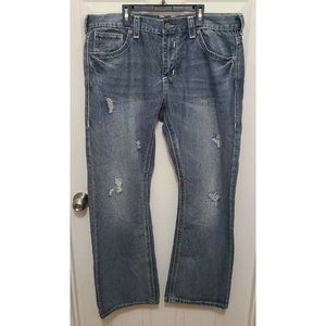 Xtreme Couture Men's Jeans Med. Wash Size 36 Blue Flap Pocket Distressed Extreme